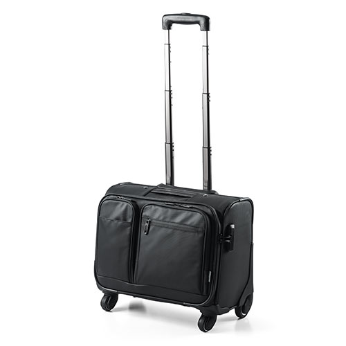 キャリーバッグ(ビジネスキャリー・大容量・ビジネス・機内持ち込み・横型・4輪・耐水・止水ファスナー使用・おすすめ・ブラック) BAGCR003WP