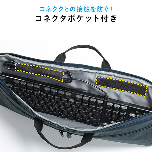 キーボード収納バッグ パソコン用キーボード インナーケース フルキーボード対応 撥水加工 持ちはこび ネイビー Ez2 Bagkb1nv 激安通販のイーサプライ