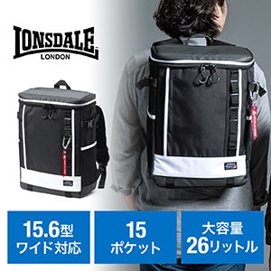リュック(通勤・通学・ビジネス・アウトドア・A4収納・スクエア・26L・ロンズデール・ホワイト)