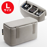 インナーカメラバッグ(ソフトクッションボックス・ワイドサイズ・グレー)