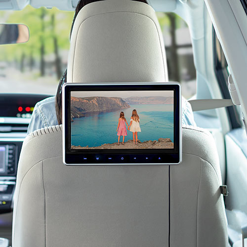 車載用ヘッドレストモニター Dvdプレーヤー 車載プレーヤー 後部座席 リアモニター 後付け シガー接続 Hdmi入力 Dvd Microsd Ez2 Car073 激安通販のイーサプライ