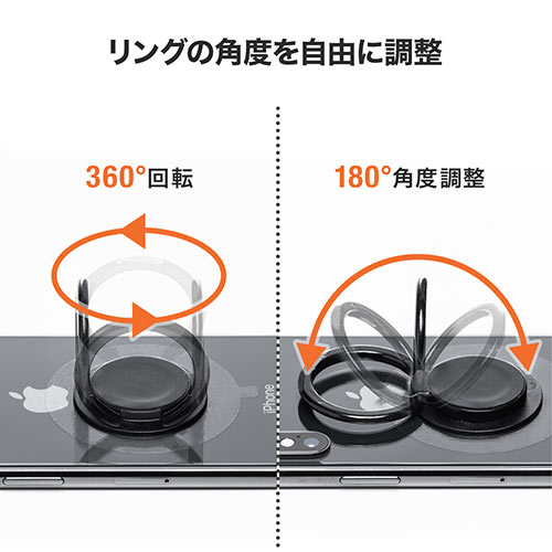 スマートフォンリングホルダー スマホリングホルダー モバイルリングホルダー 金属板内蔵 両面テープ Ez2 Car076 激安通販のイーサプライ