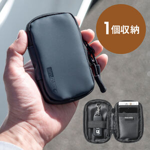 スマートキーケース（スマートキー1個収納・カード2枚収納・防水・防塵・止水ファスナー・キーリング付属・ネイビー）