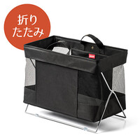 収納ボックス(折りたたみ・かご・カバン入れ・机下収納・布・ブラック)