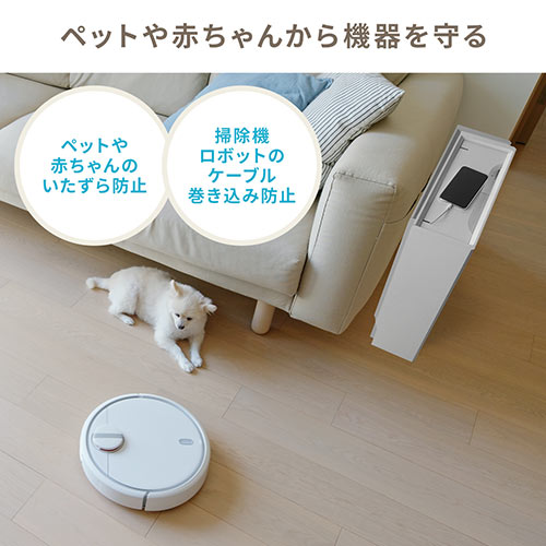ケーブルボックス ルーター収納 タップ収納 モデム Nas収納 ケーブル整理 木製 幅40cm 木目 ライトブラウン Ez2 Cb017lm 激安通販のイーサプライ