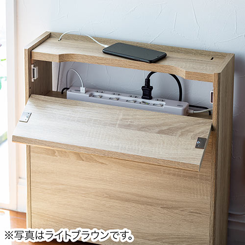 ケーブルボックス ルーター収納 タップ収納 モデム Nas収納 ケーブル整理 木製 幅50cm 木目 ダークブラウン Ez2 Cb018dbrm 激安通販のイーサプライ