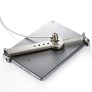 タブレット・iPadセキュリティワイヤー（10.5インチ/9.7インチiPad Pro・9.7インチiPad（2018/2017）・mini 4対応・汎用タイプ・7インチ～10インチ対応・シルバー）