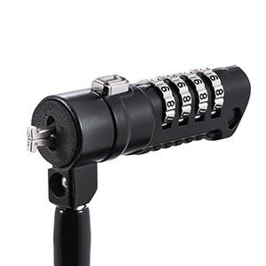 セキュリティワイヤー（Nanoロック・nanoスロット・NanoSaver・セキュリティスロット・盗難防止・ダイヤル錠・ワイヤー長1.8m） 