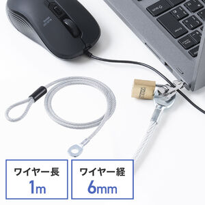 セキュリティ（セキュリティワイヤ・直径6mm・長さ1m）