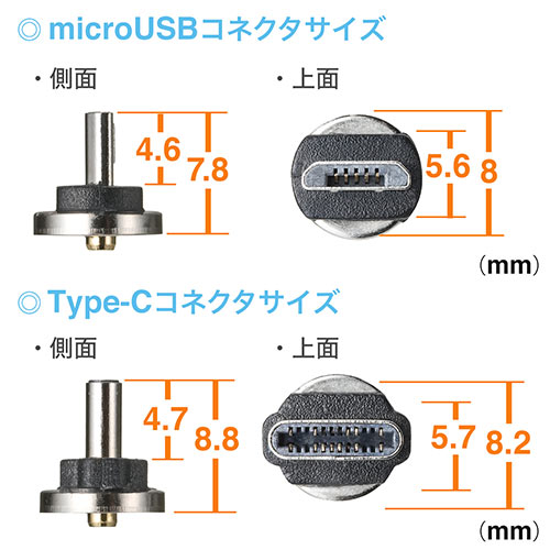 スマホ充電スタンド マグネットコネクタ Type C Microusb対応 2a対応 Ez2 Stn031 激安通販のイーサプライ