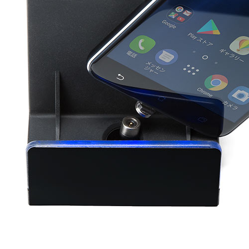 スマホ充電スタンド マグネットコネクタ Type C Microusb対応 2a対応 Ez2 Stn031 激安通販のイーサプライ