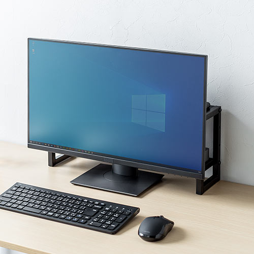 ディスプレイ裏収納ラック（モニター裏収納・棚・配線・ルーター・ちょい置き・幅48.2cm・2段・22インチ以上向け） EZ2STN045