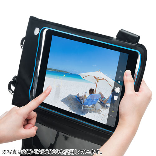 Ipad タブレット対応防水ケース 8インチまで対応 小物ポケット付き ストラップ付属 防水ポーチ 小銭 カード収納対応 Ipx7 Ez2 Tabc008 激安通販のイーサプライ