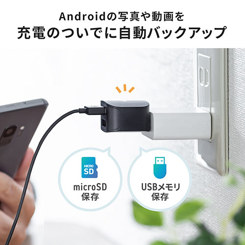 バックアップカードリーダー Android専用 アンドロイド用 Microsd Usbメモリ 充電 カードリーダー Ez4 Adras1bk 激安通販のイーサプライ