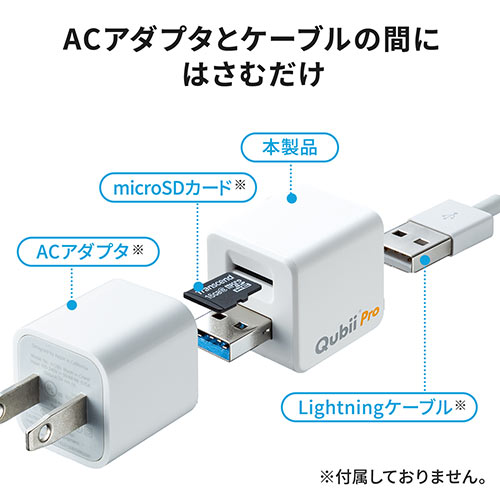 Iphoneカードリーダー バックアップ Microsd Qubii Pro Ipad 充電 カードリーダー 簡単接続 Usb3 1 Gen1 ファイルアプリ対応 Ez4 Adrip011gy 激安通販のイーサプライ