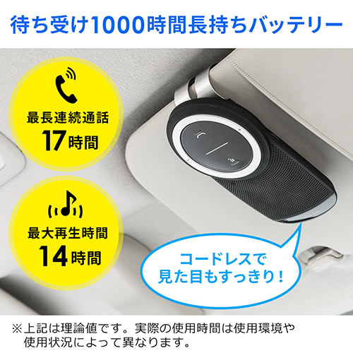 車載bluetoothスピーカー ハンズフリー 通話 音楽対応 Bluetooth4 1 高音質 3w Ez4 Btcar003 激安通販のイーサプライ