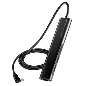 ドッキングステーション（USBハブ・タイプCハブ・L字コネクタ・ロングケーブル・4K・HDMI・USB3.2・PD100W・有線LAN・AIIｙ・Steam Deck） HUBC8BK