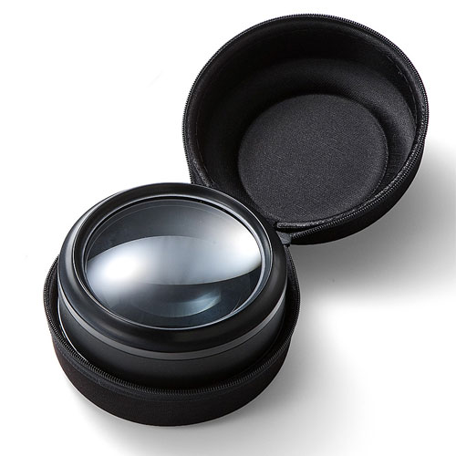 拡大鏡(ルーペ・LEDライト付・拡大率5倍・電池不要・USB充電)