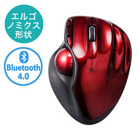 Bluetoothトラックボールマウス(無線・Bluetooth4.0・レーザーセンサー・5ボタン・DPI切替・電池式・横スクロール・オムロンスイッチ・レッド)