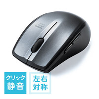 ワイヤレスマウス(静音・サイレント・左右対称・カウント切替・進む・戻る・光学式・ガンメタル)