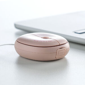 マウス（超小型・Bluetooth・ワイヤレス・ストラップ付き・5ボタン・充電式・持ち運び・無線・モバイルマウス・コンパクト・マルチペアリング・かわいい・miniclip・ピンク）