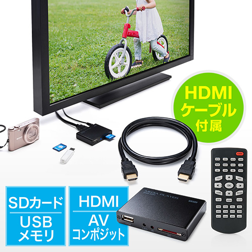 メディアプレーヤー(HDMI・MP4/MOV/FLV対応・USBメモリ/SDカード)