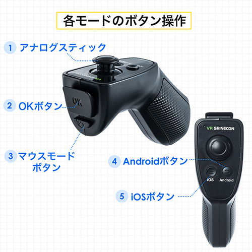 3d Vrゴーグル用コントローラー Vr Bluetooth リモコン Iphone Android対応 激安通販のイーサプライ