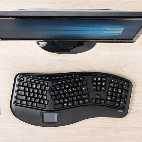 エルゴノミクスキーボード 人間工学キーボード エルゴキーボード ワイヤレス タッチパッド メンブレン フルキーボード Ez4 Skb063 激安通販のイーサプライ