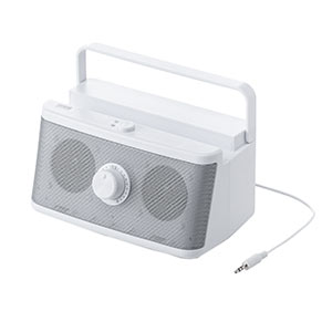 テレビスピーカー（手元スピーカー・有線・TV用手元延長スピーカー・電池式・USB給電対応・70代・60代・50代・40代・男性・女性・ホワイト）