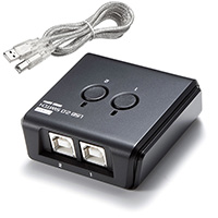USB切替器(手動・2台用・USB2.0・プリンタ・外付けHDD・ワイヤレスキーボード&マウス対応)
