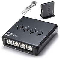 USB切替器(手動・4台用・USB2.0・プリンタ・外付けHDD・ワイヤレスキーボード&マウス対応)