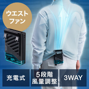 ベルトファン｜腰掛け・首かけ・卓上対応・USB充電・小型・強力