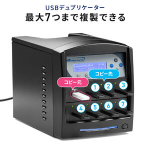 デュプリケーター（USBメモリー用・1：7・大量同時コピー・パソコン不要・コピー・コンペア・消去・フォーマット機能・読込33MB/S・書込31MB/S）