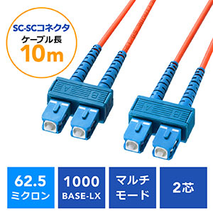 光ファイバケーブル(SCコネクタSCコネクタ・コア径62.5ミクロン・10m)