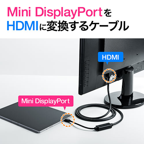 Mini Displayport Hdmi変換ケーブル 5m 4k 60hz対応 アクティブ