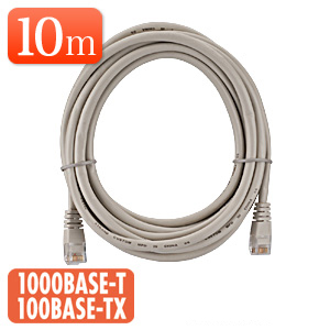LANケーブル 10m (ライトグレー・1000BASE-T・より線)