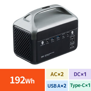 ポータブル電源（192Wh・AC出力・300W・持ち運び・軽量 USB PD45W 60000mAh LEDライト付き 停電 災害 車中泊 ノートパソコン 小型家電