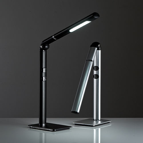 Ledデスクライト 充電式 コードレス 電球色 昼白色 無段階調光 シルバー 激安通販のイーサプライ