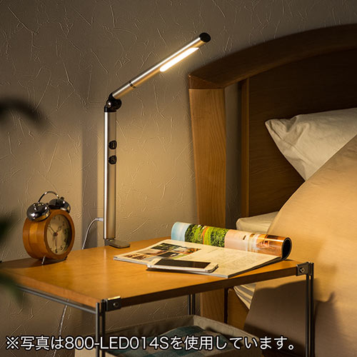 Ledデスクライト クランプ 充電式 コードレス 電球色 昼白色 無段階調光 ブラック Ez8 Led014bk 激安通販のイーサプライ