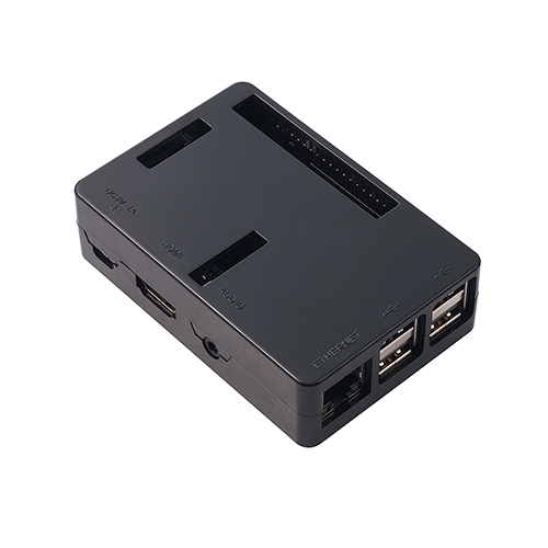 Raspberry Pi専用ケース(Pi 3 Model B/Pi 2 Model B/Pi Model B+対応・ネジ付・ゴム足付・ブラック)