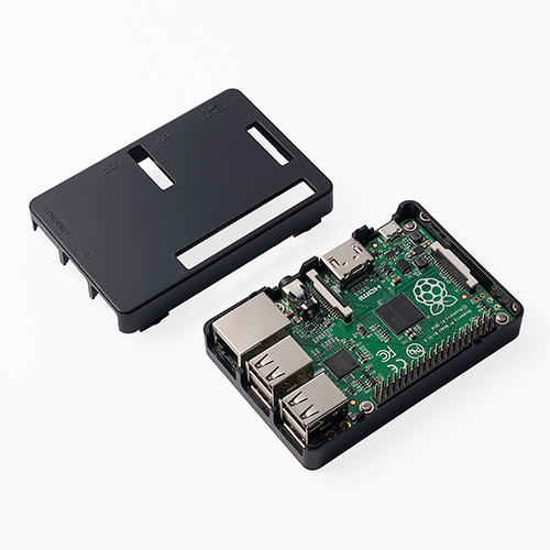Raspberry Pi専用ケース Pi 3 Model B Pi 2 Model B Pi Model B 対応 ネジ付 ゴム足付 ブラック Ez8 Rpbox3 激安通販のイーサプライ
