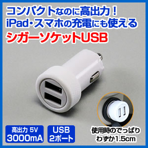 Usb電源アダプタ 3000ma Usb2ポート シガーソケット変換 T2 激安通販のイーサプライ