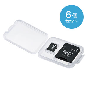 INDEXシール付きでタイトルや内容がメモ書きできるmicroSD&アダプタ用クリアケース FC-MMC10MIC サンワサプライ