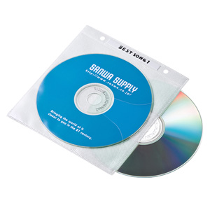 DVD・CD不織布ケース（リング穴付き・100枚入り・ホワイト）