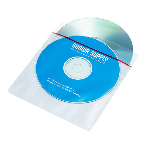 サンワサプライ 雑誌等にピタッと貼れる裏面シール加工を施したdvd Cd用スリーブケース ティアテープ付き 50枚入り Fcd Ft50w 激安通販のイーサプライ