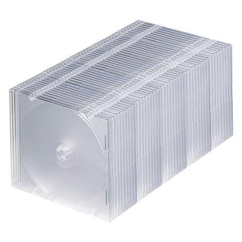 DVDケース(50枚・クリア・プラスチック・CD・ブルーレイ・スリム・収納・FCD-PU50C)