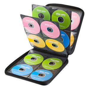DVD・CDセミハードケース(160枚収納・ブラック) FCD-WL160BK サンワサプライ