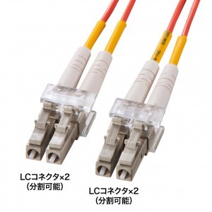 メガネ型光ファイバケーブル（マルチ50μm、LC×2-LC×2、3m）HKB-LCLC5-03N