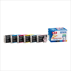【エプソン純正インク】インクカートリッジ(小容量タイプ) 6色セット IC6CL51