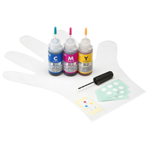 【サンワサプライ】キヤノン(canon)BC-71・91用詰め替えインク(3色セット30ml) INK-71K